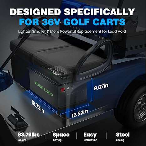 36V 38.4V 100Ah lifepo4 vehicles power systems Customizable golf cart battery system lithium ion battery